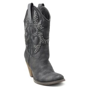 Very Volatile Women's Arienette pull on Boot vegan faux leather rhinestones sz 8